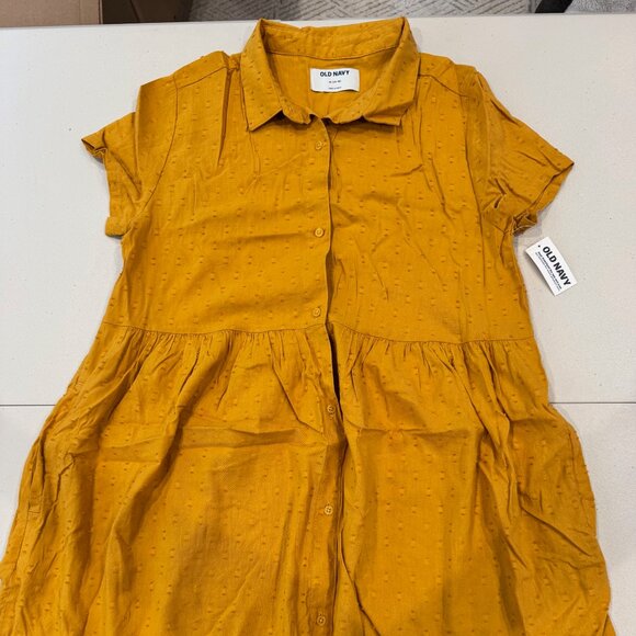 NWT Old  Navy Mustard Short Sleeve Dress with Pockets - Youth XL (14/16) - Picture 1 of 4